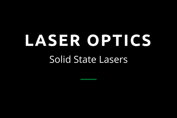 Black square image with white text saying Laser Optics Solid State Lasers for an article on the same topic.